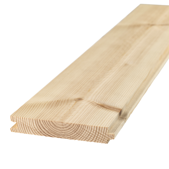 Naturbelassene, gehobelte und glatte Massivholzdielen mit Nut-Feder-System aus Kiefernholz