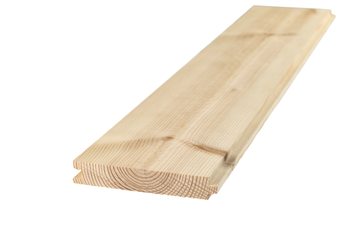 Naturbelassene, gehobelte und glatte Massivholzdielen mit Nut-Feder-System aus Kiefernholz