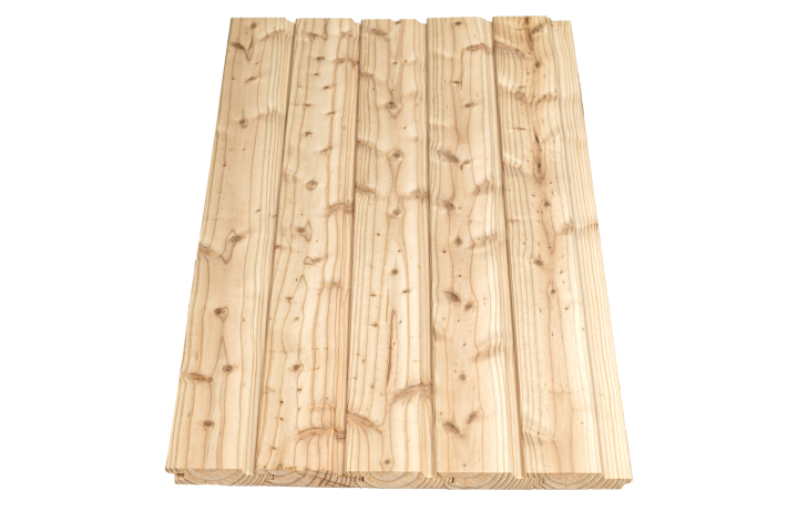 Rhombenschalung Nut und Feder heimische Lärche, gehobelt und gefast