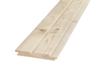 Glatt gehobelte Doppelrhombus Fichte mit Nut-Feder-System für hochwertige Holzfassaden