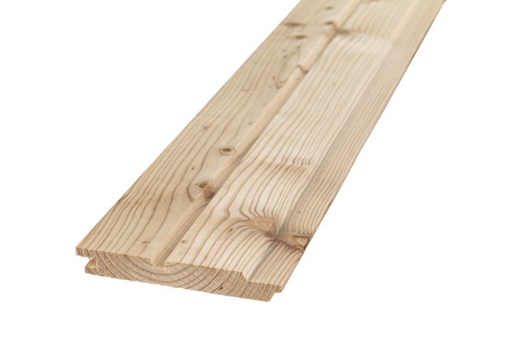 Geschlossene Fassadenschalung Doppelrhombus Nut und Feder aus heimischer Lärche