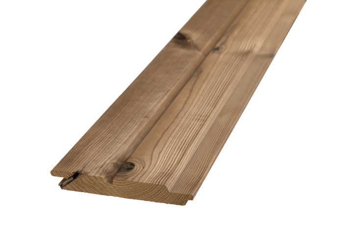 Doppelrhombus Nut-und-Feder Fassadenschalung – gehobelt, glatt und naturbelassen