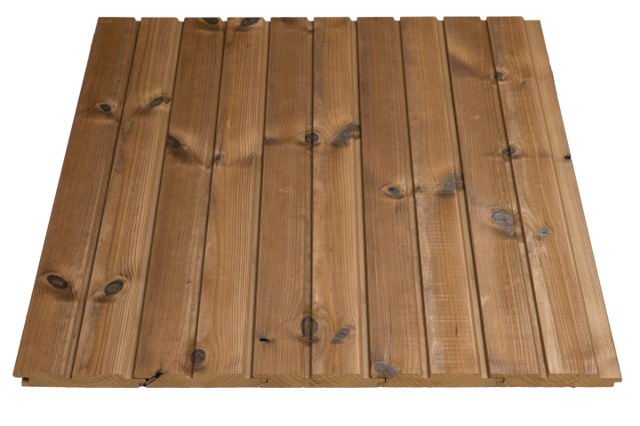 Hochwertige und langlebige Fassadenschalung Doppelrhombus Nut-und-Feder Thermokiefer